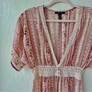 Forever 21 Boho Beach Cover Up with Lace Accents